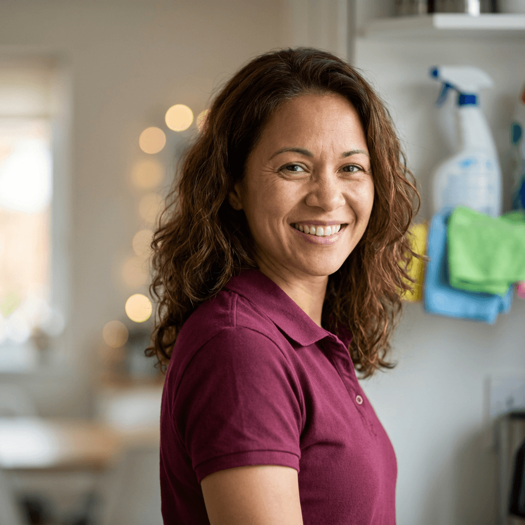 Sarah Mitchell, homeowner with well-maintained landscape
