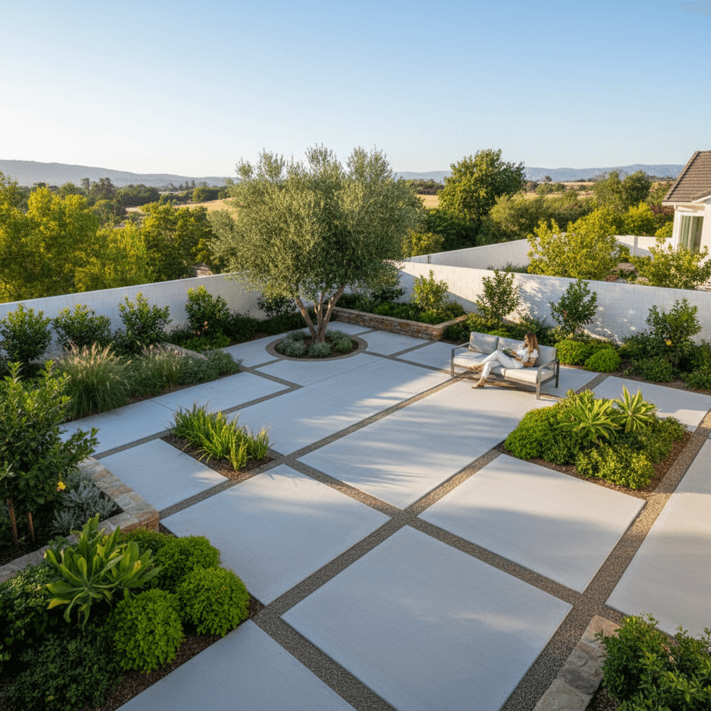 Backyard hardscape and landscape design project